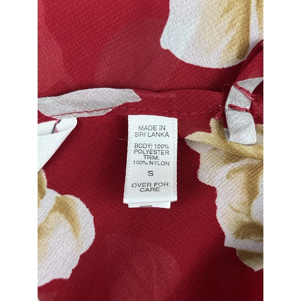 Vintage 90s‎ Victoria's Secret Red Floral Print Chemise Nightgown Sz S